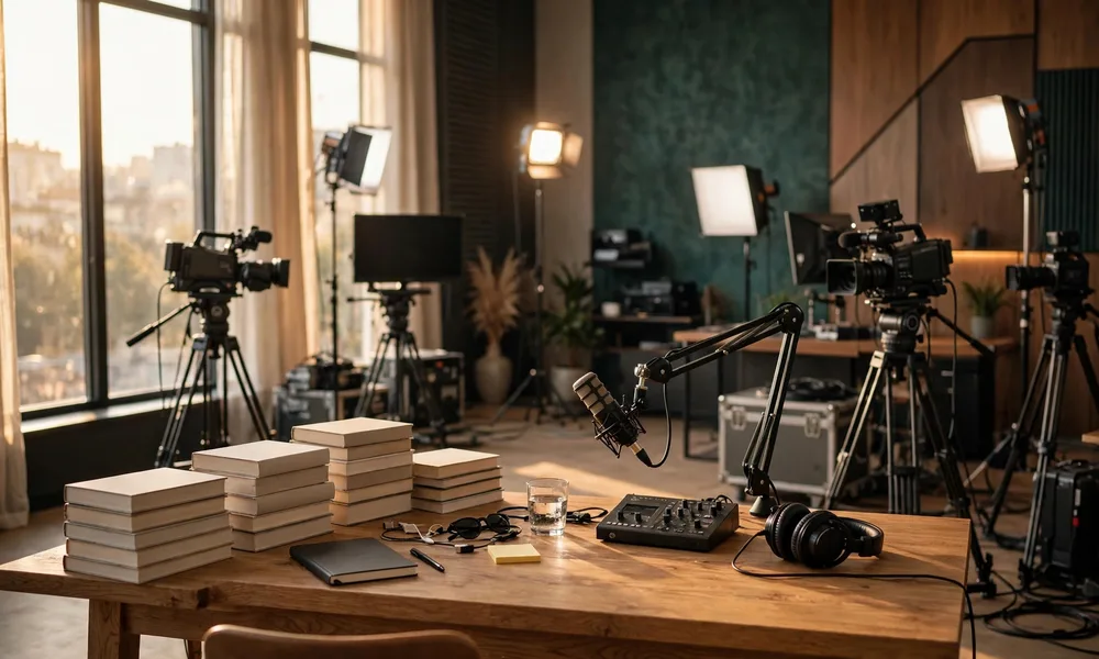Megyn Kelly hosting her talk show in a studio